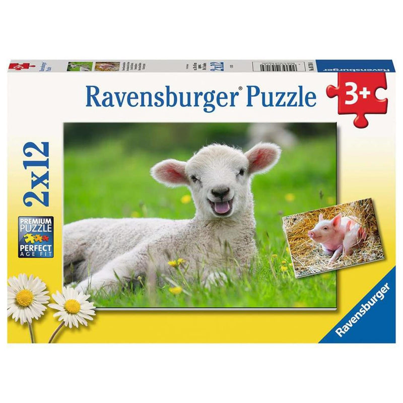Load image into Gallery viewer, Ravensburger boerderijdieren legpuzzel, 2x12st.