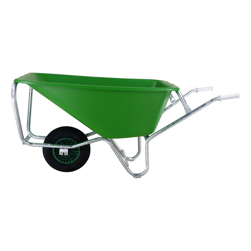 Load image into Gallery viewer, Fort producten kruiwagen f s 165l groen hdpe bak verzinkt onderstel
