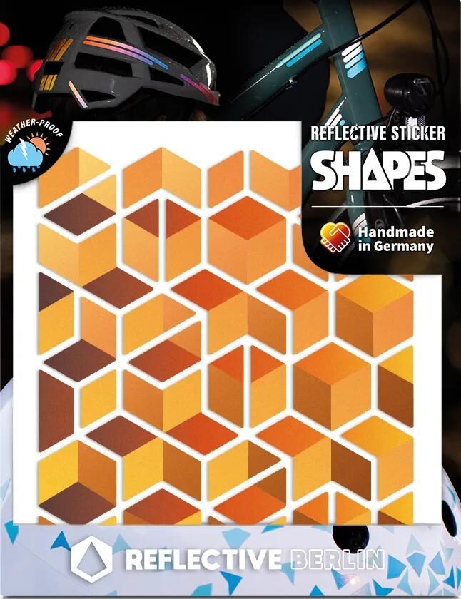 Load image into Gallery viewer, Reflective berlin reflexaufkleber shapes refl.sticker refl.berlin cube honey