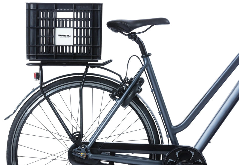 Load image into Gallery viewer, Basil gerecyclede fietskrat m 29.5 liter mik 33 x 44 x 27 cm - zwart