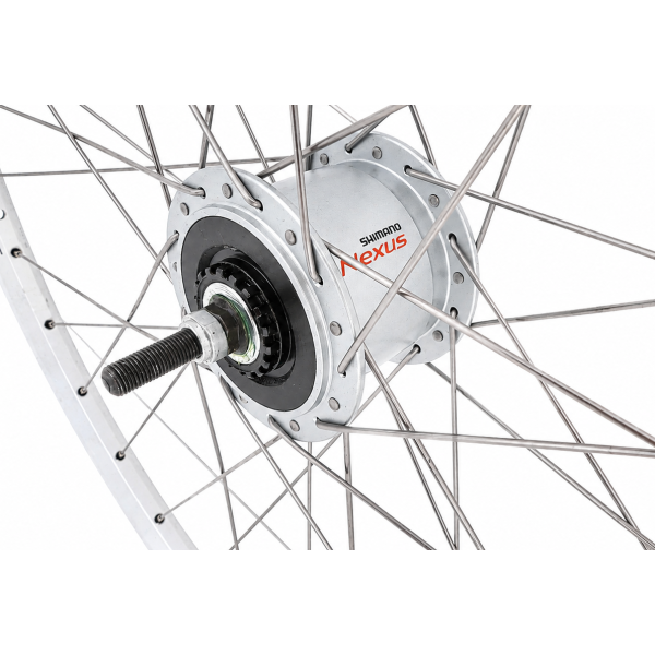 Load image into Gallery viewer, Shimano voorwiel 28 x 1 4'' aluminium zac 2000 velg - dh-c6000-3n naafdynamo - rollerbrake - zilver