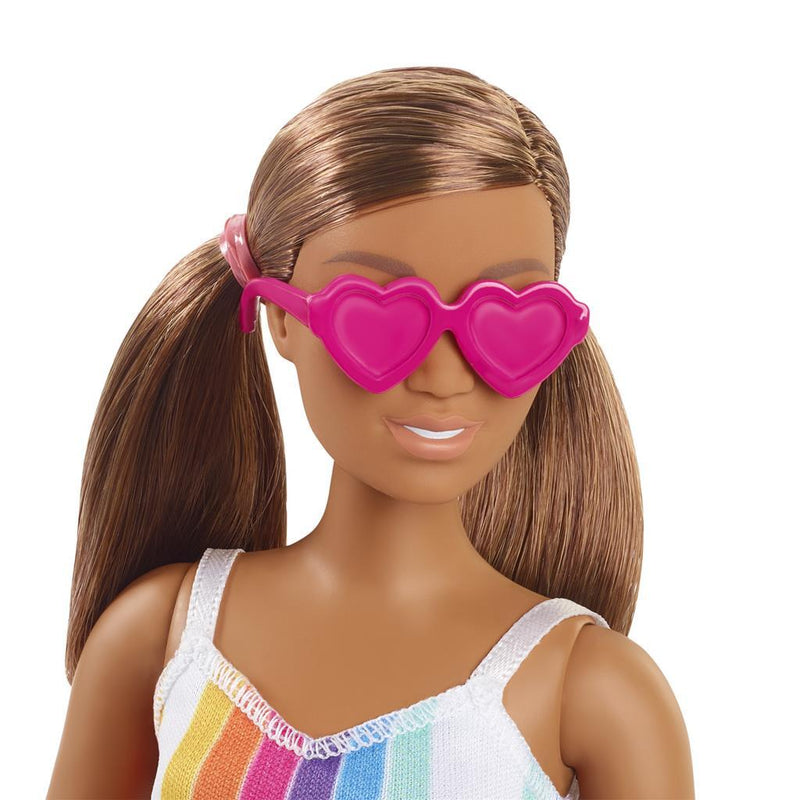 Load image into Gallery viewer, Barbie loves the ocean pop regenboogjurk