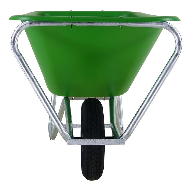 Load image into Gallery viewer, Fort producten kruiwagen f s 165l groen hdpe bak verzinkt onderstel