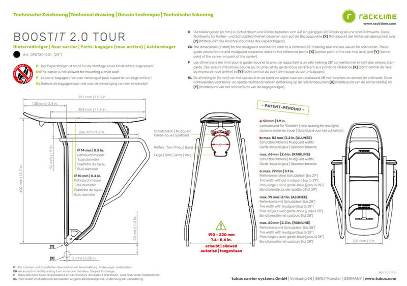 Load image into Gallery viewer, Racktime boost it 2.0 tour carrier 29