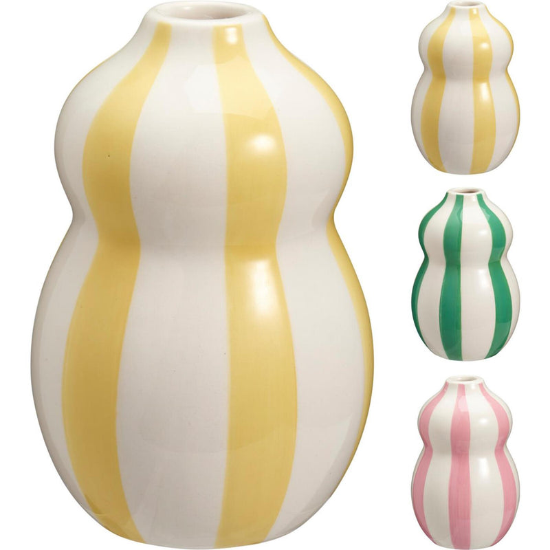 Afbeelding laden in galerijviewer, Home styling vaas streep 8x12cm 3 assorti