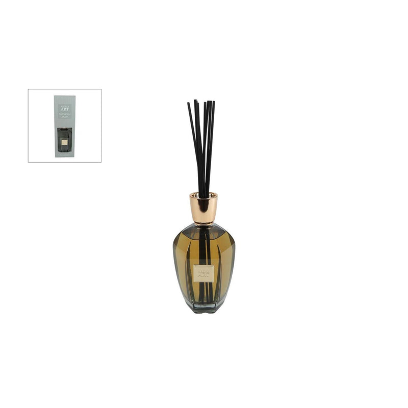 Load image into Gallery viewer, Geurverspreider aroma art patchouli musk 800ml groen glas 12x12x39cm