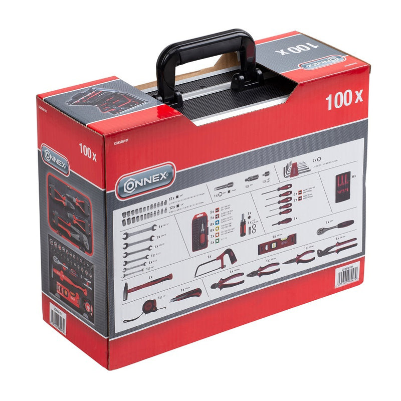 Load image into Gallery viewer, Connex gereedschapskoffer 100 delig alukoffer