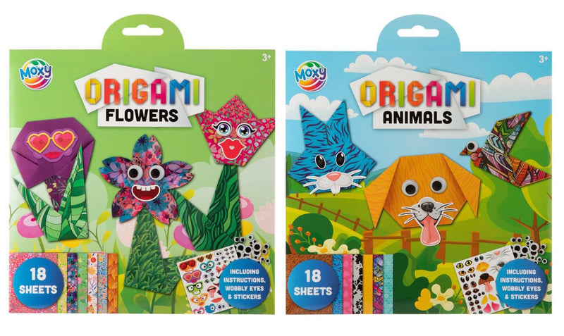 Load image into Gallery viewer, Moxy origami 19.5x19.5cm 18 velen 2 assorti bloemen dieren