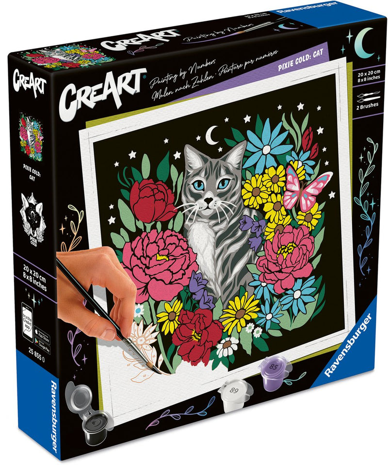 Load image into Gallery viewer, Ravensburger schilderen op nummer set pixie cold kat creatief pakket.