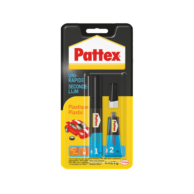 Load image into Gallery viewer, Pattex plastics lijm 2 g + 4ml | universele plasticlijm voor alle toepassingen | bindend gebruik duo-plasticlijm .