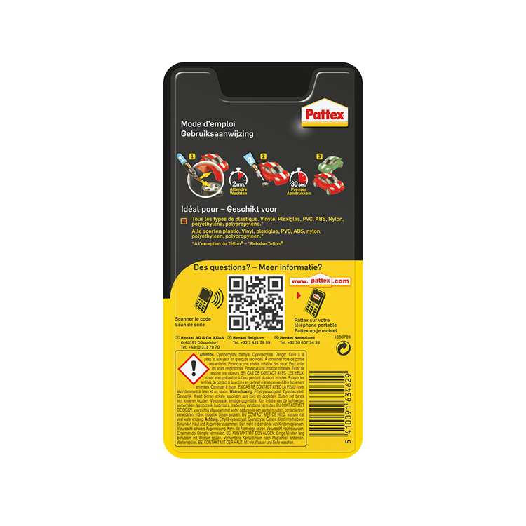Load image into Gallery viewer, Pattex plastics lijm 2 g + 4ml | universele plasticlijm voor alle toepassingen | bindend gebruik duo-plasticlijm .