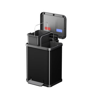 Load image into Gallery viewer, Hailo 0622-260 öko duo plus m pedaalemmer 2x 9l zilver zwart