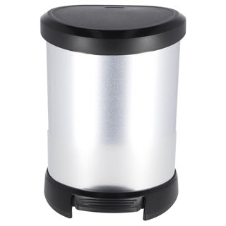 Load image into Gallery viewer, Curver pedaalemmer decobin ovaal 5l zilver | 2 stuks