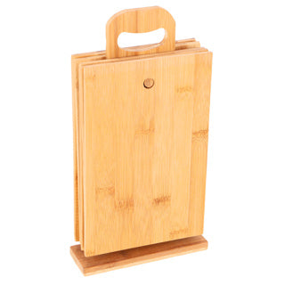 Load image into Gallery viewer, Eco-import bamboo snijplankset met houder 7-delig | 2 stuks