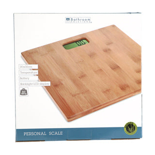 Load image into Gallery viewer, Bathroom solutions bamboe weegschaal 30 x 30 cm