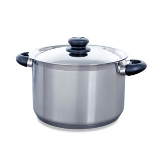 Load image into Gallery viewer, Bk karaat+ kookpan 24cm - 6.2l - zonder pfas-vrije antikleeflaag - kookpan inductie - rvs kookpan - ovenbestendig toy 160°c - met deksel - zilver