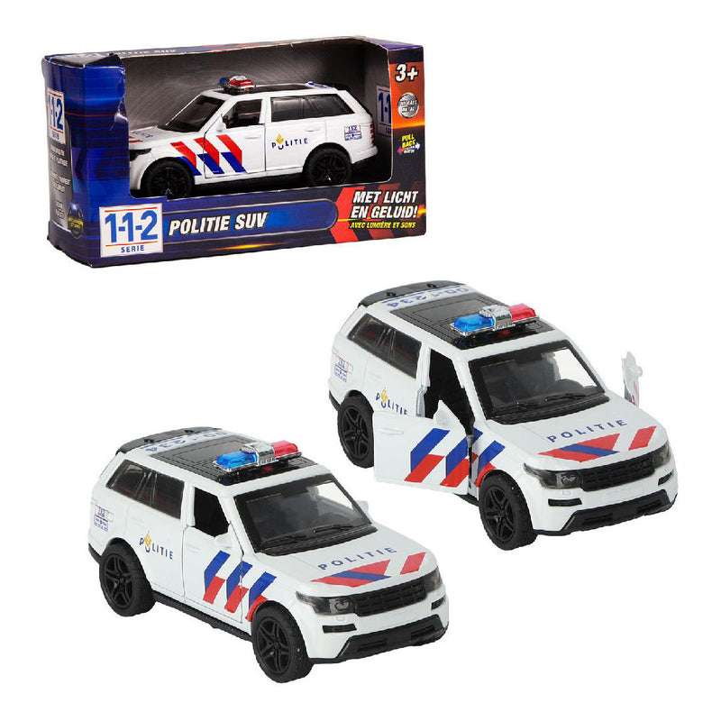 Load image into Gallery viewer, 112 pull-back politie suv 1:36 + licht en geluid