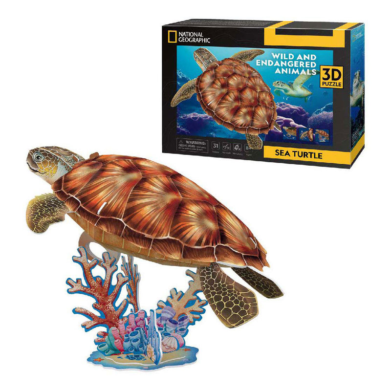 Load image into Gallery viewer, Cubic fun 3d puzzel national geographic zee schildpad