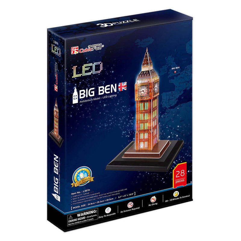 Load image into Gallery viewer, Cubic fun 3d puzzel big ben met led verlichting