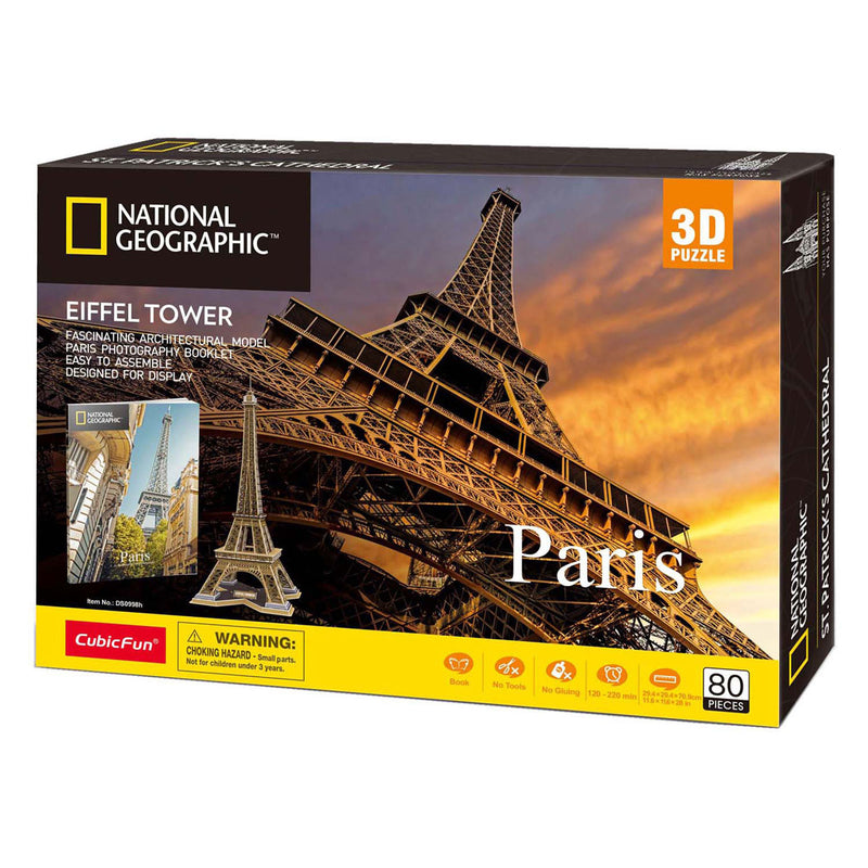 Load image into Gallery viewer, Cubic fun national geographic 3d puzzel eiffeltoren - 80 stukjes - 70,9 cm hoog