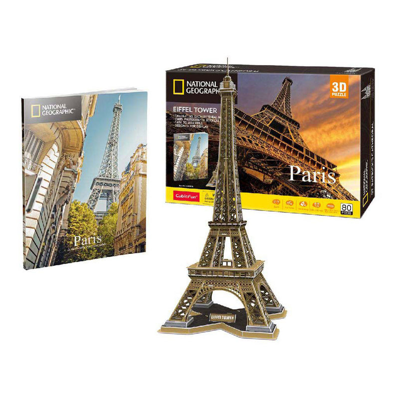 Load image into Gallery viewer, Cubic fun national geographic 3d puzzel eiffeltoren - 80 stukjes - 70,9 cm hoog