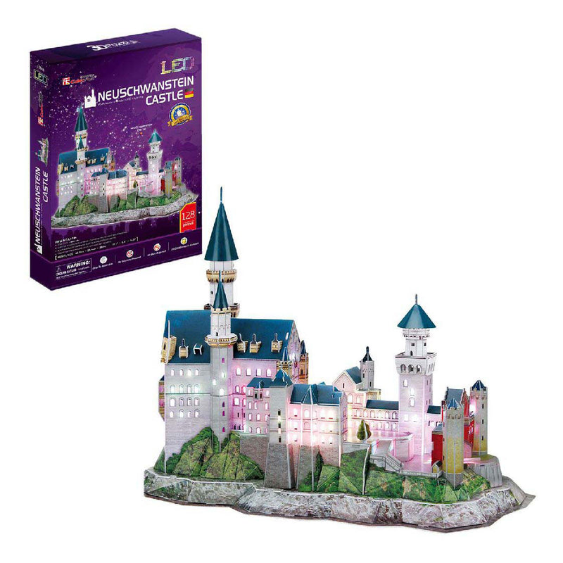 Load image into Gallery viewer, Cubic fun 3d-puzzel neuschwanstein castle - met led-verlichting - 128 stukjes