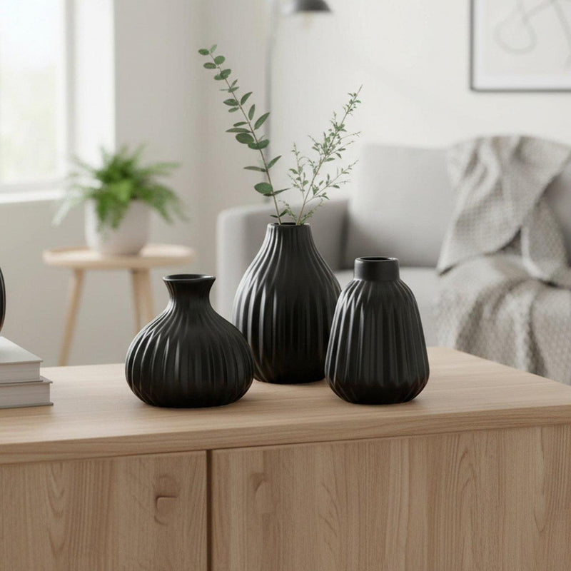 Afbeelding laden in galerijviewer, Boltze home vaas esko h12cm zwart