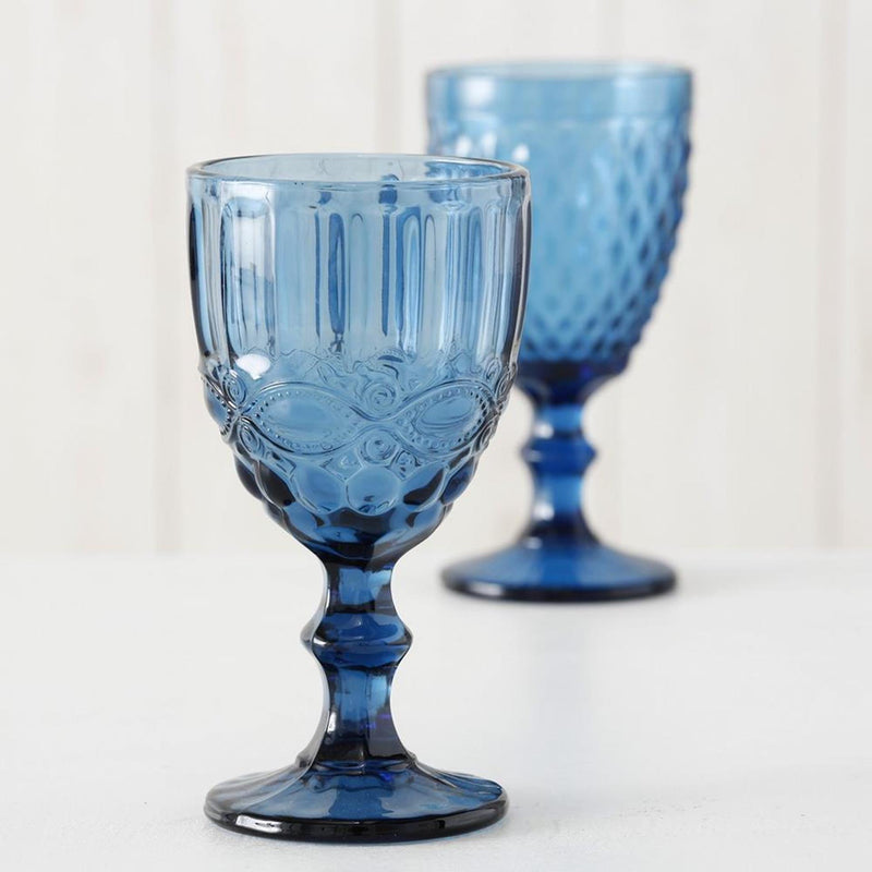 Load image into Gallery viewer, Boltze home wijnglas 'aurora' gekleurde glas blauw dia8,5x17cm 2 ass vaatwasmachinebestendig 2 assorti