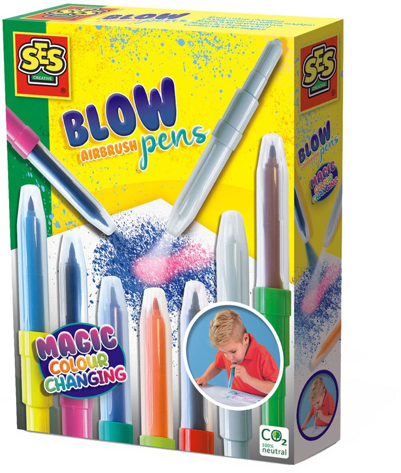 Load image into Gallery viewer, Ses creative - blow airbrush pens - magisch kleurveranderen - tweekleurige blaasstiften - goed uitwasbaar - met kleur veranderende blaasstift