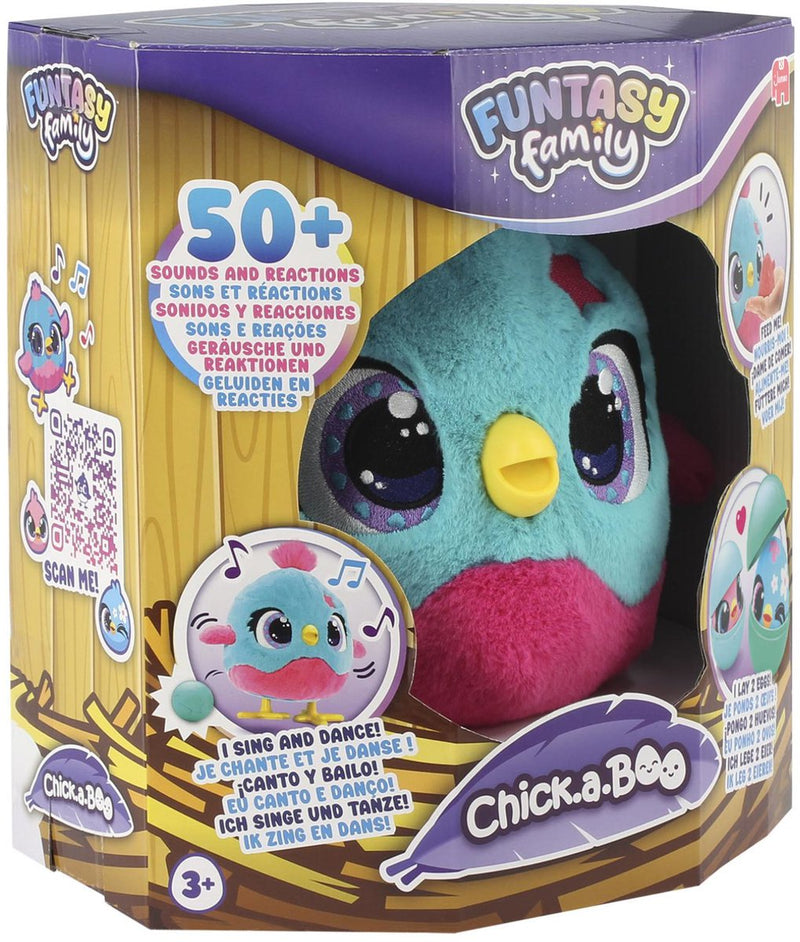 Afbeelding laden in galerijviewer, Funtasy family jumbo - - chick-a-boo - vanaf 3 jaar - interactieve knuffel - speelgoed met geluid - zingt, danst en legt kuikens
