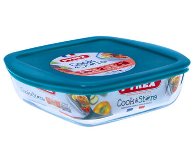 Load image into Gallery viewer, Pyrex cook en store 1l vierkant 20 x 17 cm met deksel | 2 stuks