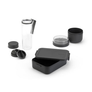 Load image into Gallery viewer, Brabantia make take ontbijt- en lunchset - 3-delig - kunststof - dark grey