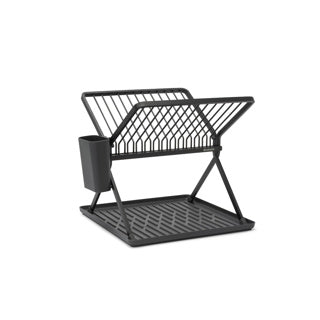 Load image into Gallery viewer, Brabantia sinkside afdruiprek - inklapbaar - met bestekhouder - compact - dark grey