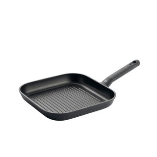 Load image into Gallery viewer, Bk easy induction grillpan 26x26cm - pfas-vrije antikleeflaag - grillpan inductie - keramische pan - ovenbestendig tot 160°c - koudgrepen - zwart