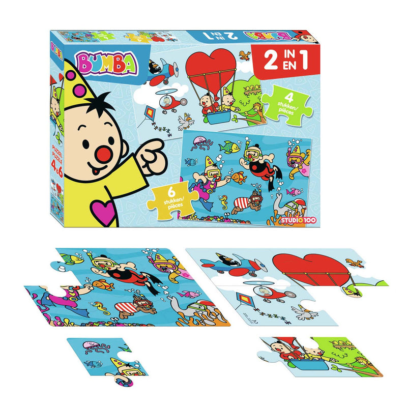 Load image into Gallery viewer, Bumba puzzel - 2 in 1 puzzel 4 6 stukken - onder water in de lucht