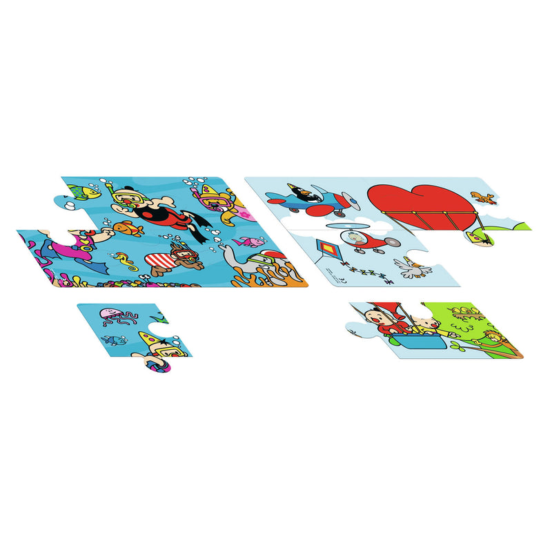 Load image into Gallery viewer, Bumba puzzel - 2 in 1 puzzel 4 6 stukken - onder water in de lucht