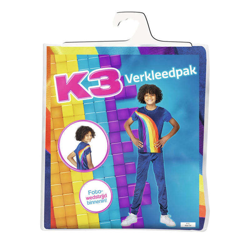 Load image into Gallery viewer, K3 verkleedkleding - verkleedpak regenboog blauw 6 8 jaar - maat 134