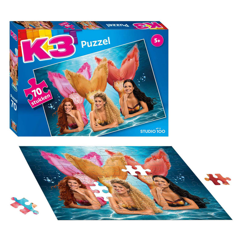 Load image into Gallery viewer, K3 legpuzzel - lied van de zeemeermin, 70st.