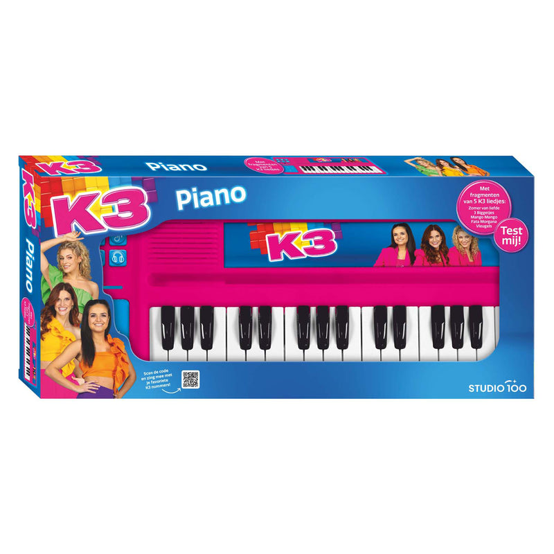 Load image into Gallery viewer, K3 speelgoedinstrument - piano met drumpad - met fragmenten van 5 liedjes - roze - inclusief batterijen