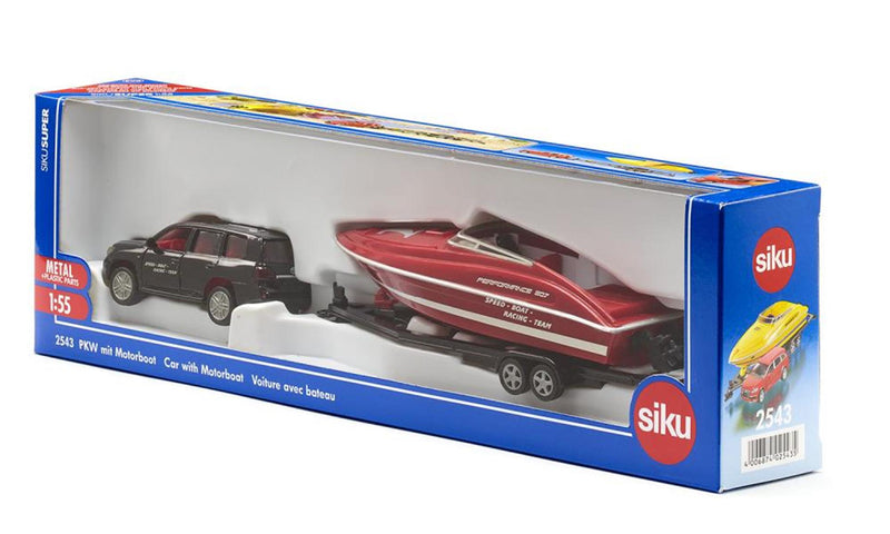 Load image into Gallery viewer, Siku 2543 auto met motorboot 1:55