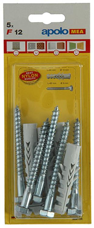 Load image into Gallery viewer, Celo 1015380 - 5 nylon pluggen f + 6kt 12 mm + houtdraadbout 502754 | 5 stuks