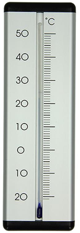 Load image into Gallery viewer, 1010127 - thermometer aluminium binnen- buiten silver 20cm | 2 stuks