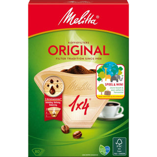Load image into Gallery viewer, Litta me koffiefilters 1x4 80 stuks bruin | 4 stuks