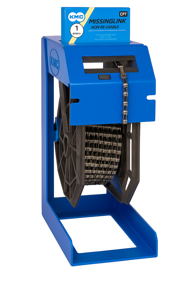 Load image into Gallery viewer, KMC Blauw Reel Stand - tafelstandaard met verstevigingbeugel voor KMCH02 kettingrolhouder #fietsaccessoires