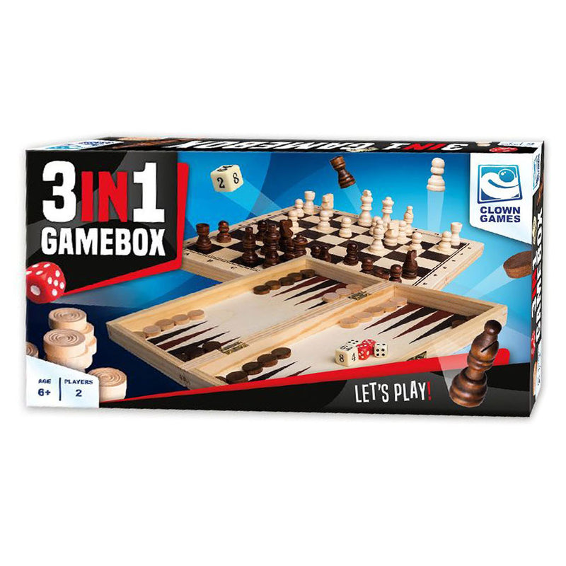Load image into Gallery viewer, Clown games 3in1 spellendoos hout
