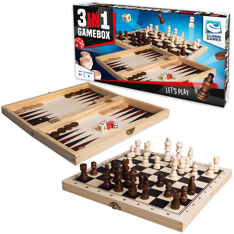Load image into Gallery viewer, Clown games 3in1 spellendoos hout