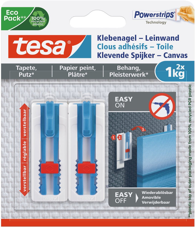 Load image into Gallery viewer, Tesa verstelbare spijker voor behang pleister - canvas spieraam - 1 kg spijker - verwijderbaar