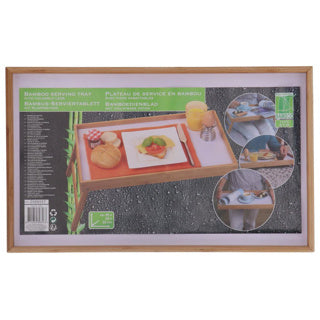 Load image into Gallery viewer, Overige merken dienblad bamboe inklapbaar | 2 stuks