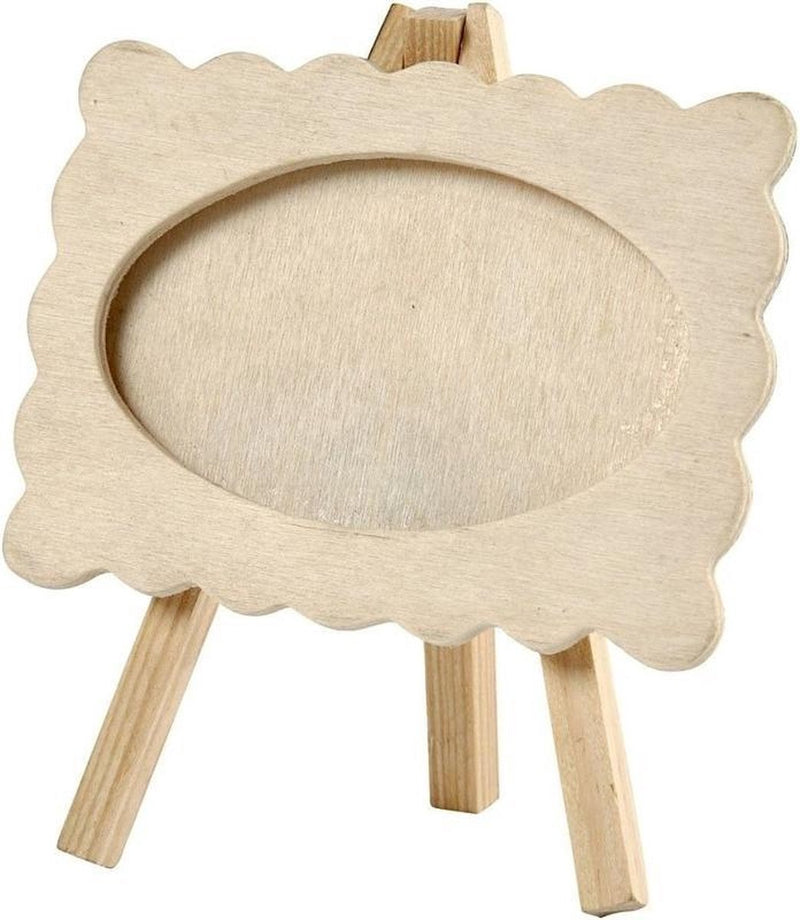 Afbeelding laden in galerijviewer, Creativ company houten fotolijst op ezel, 13,2x11,5cm