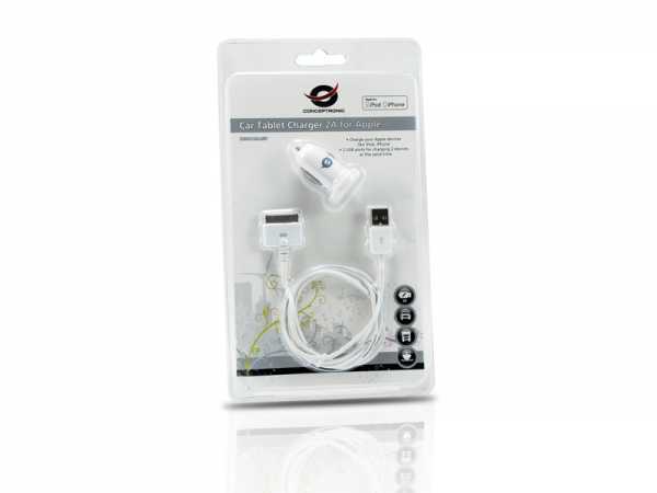 Load image into Gallery viewer, Conceptronic cusbcar2aset apple cable with car tablet charger, 2a